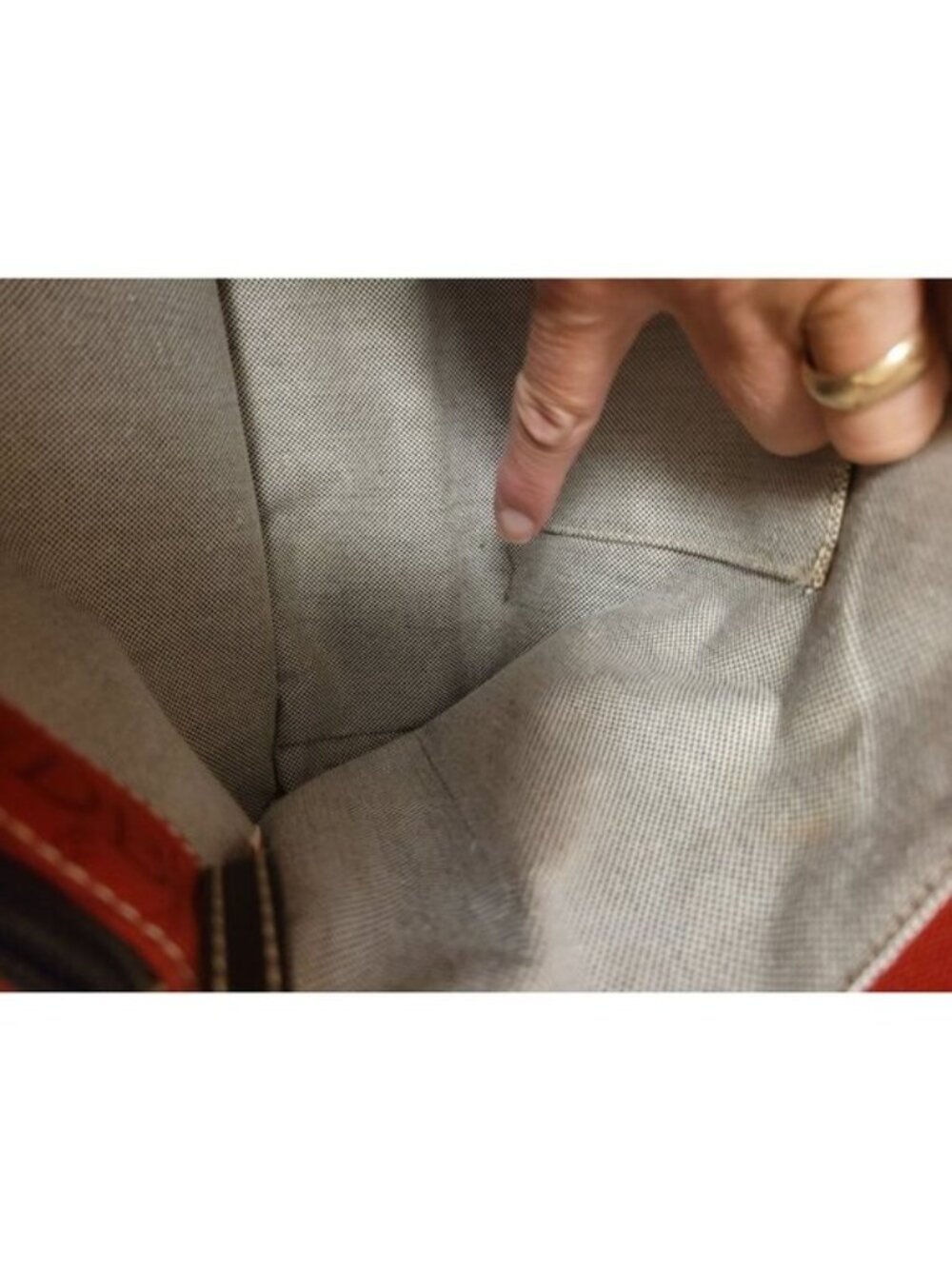 Dooney & Bourke Red Canvas Leather Satchel Tote Bag Matching Pouch Classic Prep - Picture 9 of 12